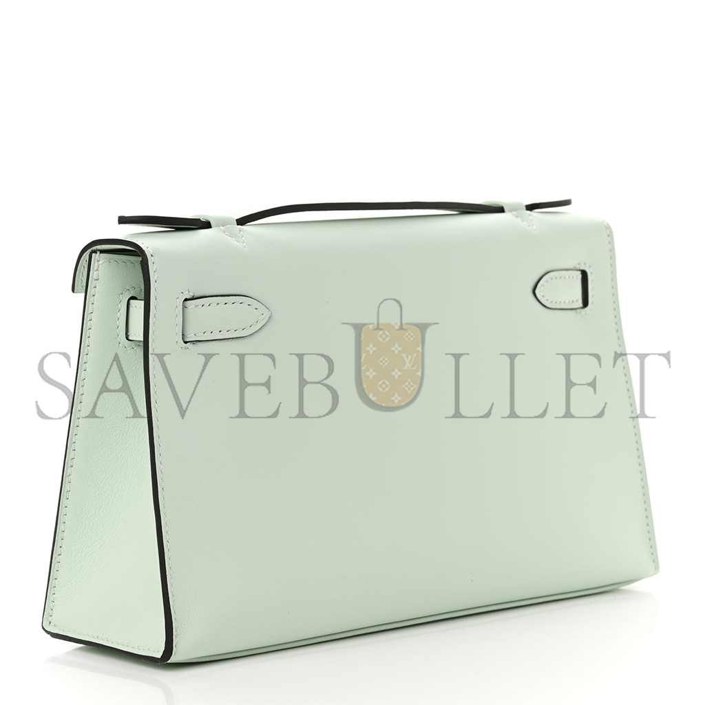 HERMES MASTER SWIFT KELLY POCHETTE CLUTCH VERT PEPPERMINT (22*14*7cm) 